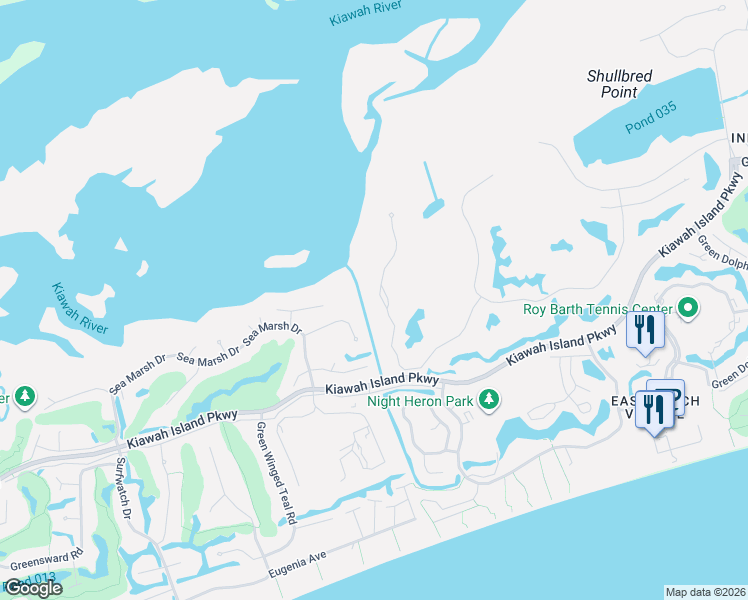 map of restaurants, bars, coffee shops, grocery stores, and more near 513 Ruddy Turnstone in Johns Island
