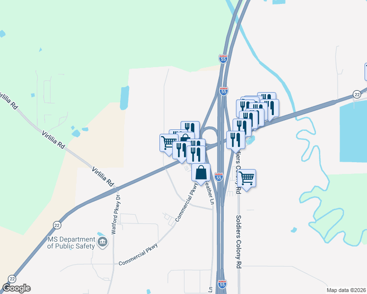 map of restaurants, bars, coffee shops, grocery stores, and more near 1534 West Peace Street in Canton