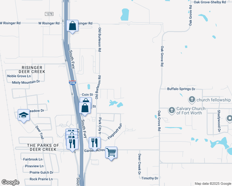map of restaurants, bars, coffee shops, grocery stores, and more near 317 Silver Lake tr in Fort Worth