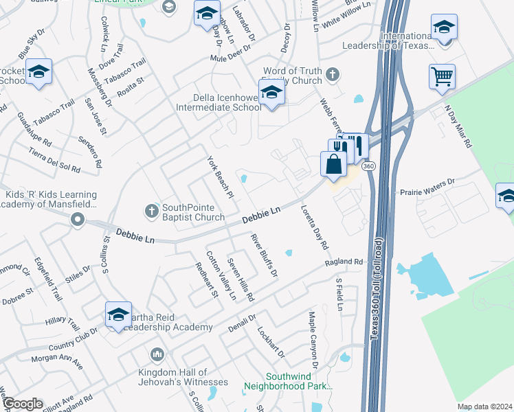 map of restaurants, bars, coffee shops, grocery stores, and more near 820 White Fields Way in Arlington