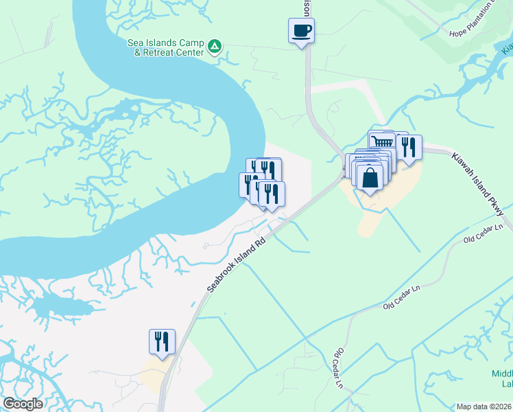 map of restaurants, bars, coffee shops, grocery stores, and more near 1900b Andell Bluff Boulevard in Johns Island