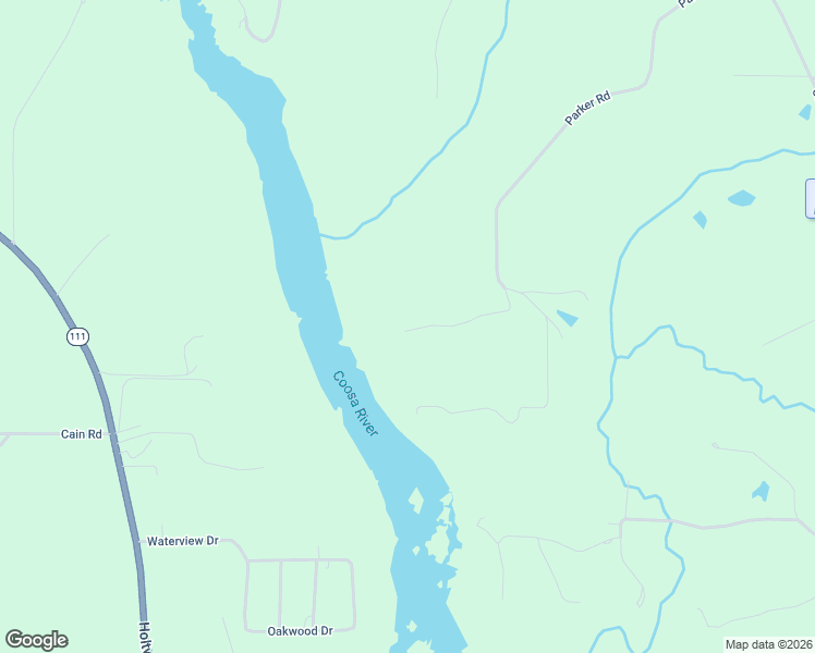 map of restaurants, bars, coffee shops, grocery stores, and more near 1125 Parker Road in Wetumpka
