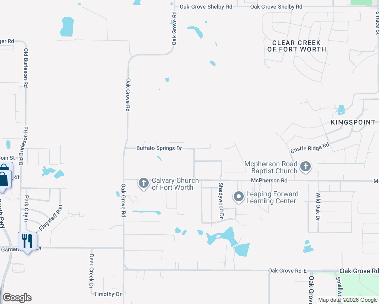 map of restaurants, bars, coffee shops, grocery stores, and more near 10420 Phantom Hill Road in Fort Worth
