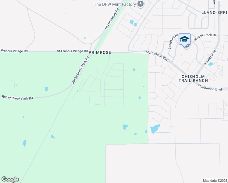 map of restaurants, bars, coffee shops, grocery stores, and more near 6925 Night Owl Lane in Fort Worth