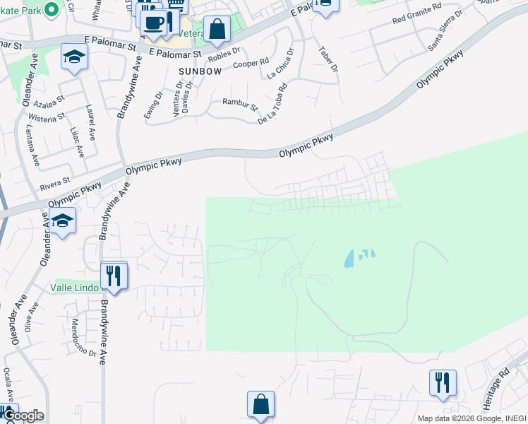 map of restaurants, bars, coffee shops, grocery stores, and more near 741 Mara Loop in Chula Vista
