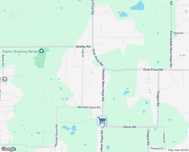 map of restaurants, bars, coffee shops, grocery stores, and more near 5438 Rendon New Hope Road in Fort Worth