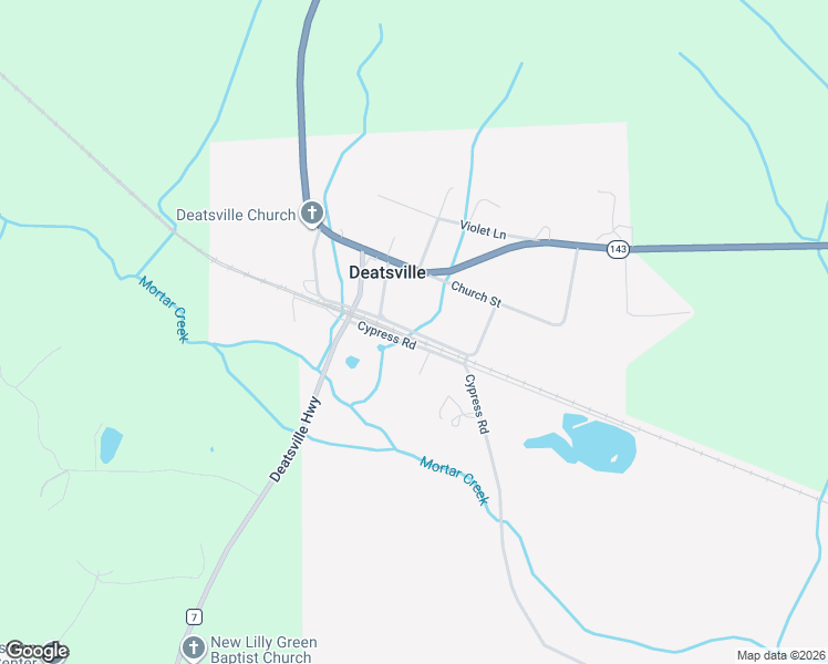 map of restaurants, bars, coffee shops, grocery stores, and more near Railroad Street in Deatsville