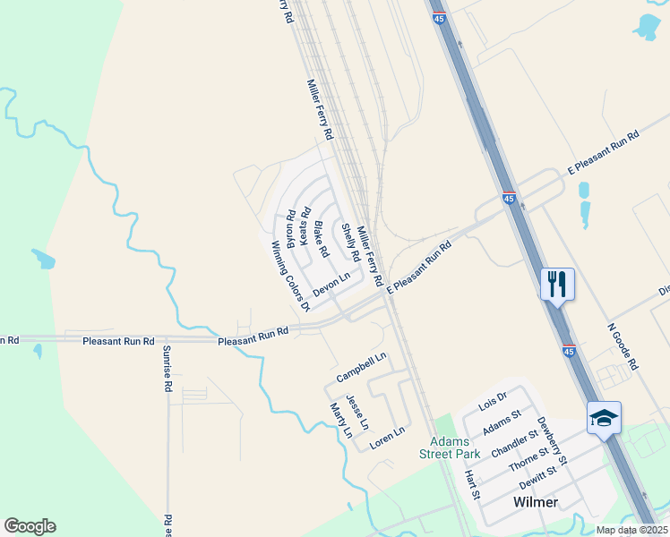 map of restaurants, bars, coffee shops, grocery stores, and more near 511 Blake Road in Wilmer