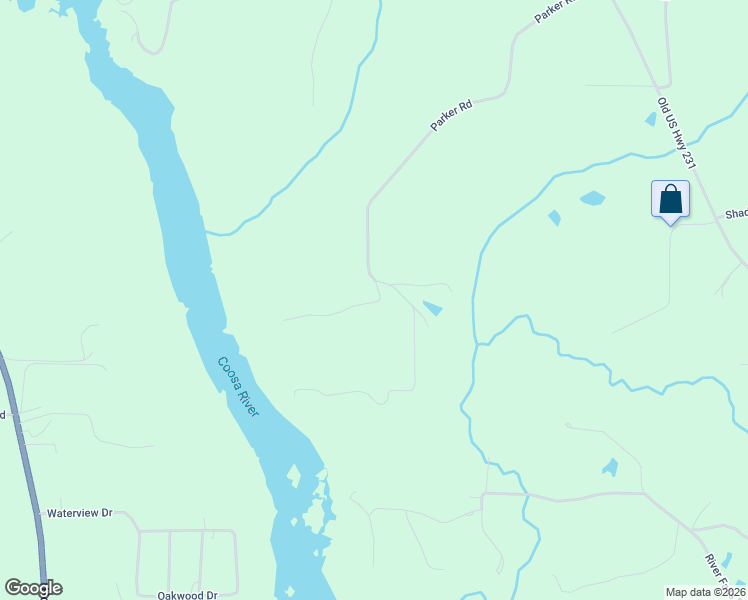 map of restaurants, bars, coffee shops, grocery stores, and more near 1125 Parker Road in Wetumpka