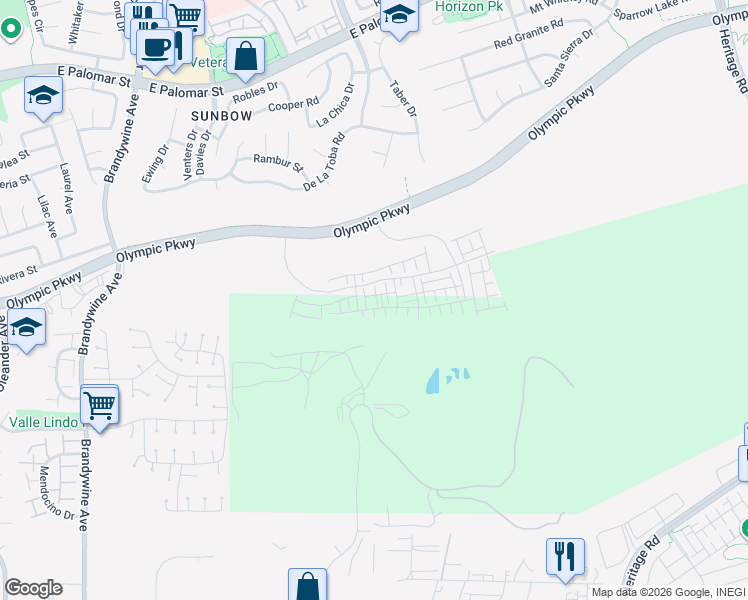map of restaurants, bars, coffee shops, grocery stores, and more near 782 Vada Street in Chula Vista