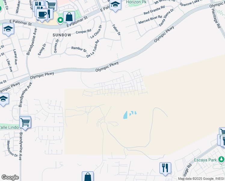 map of restaurants, bars, coffee shops, grocery stores, and more near in Chula Vista