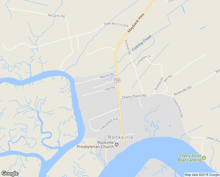 map of restaurants, bars, coffee shops, grocery stores, and more near 2429 Hart Road in Wadmalaw Island