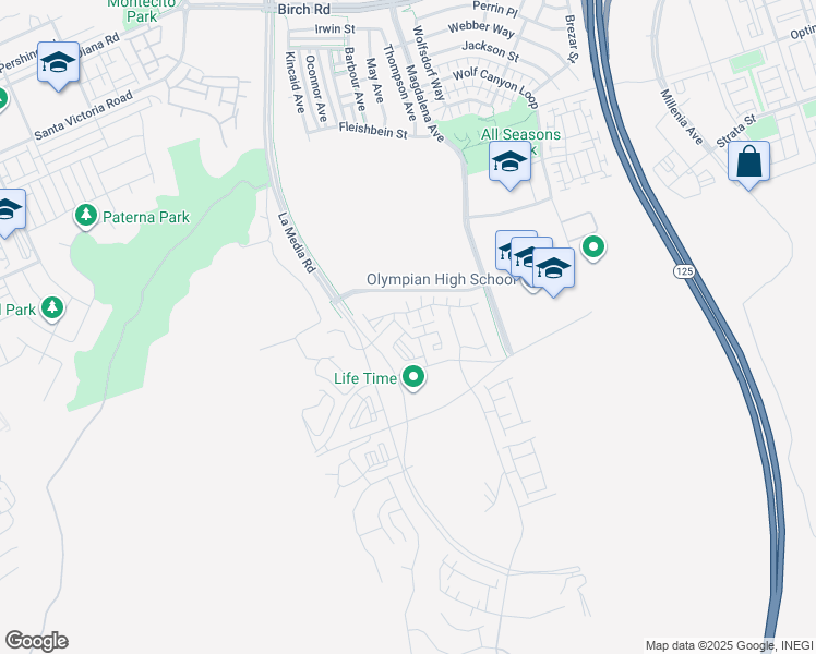 map of restaurants, bars, coffee shops, grocery stores, and more near 2055 Paseo Belluno in Chula Vista