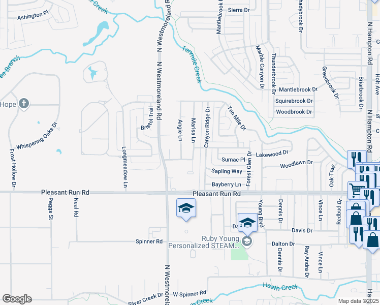 map of restaurants, bars, coffee shops, grocery stores, and more near 946 Marisa Lane in DeSoto