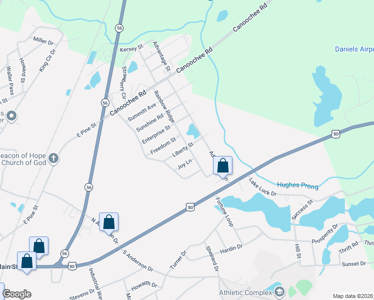 map of restaurants, bars, coffee shops, grocery stores, and more near 155 Rainbow Ridge in Swainsboro