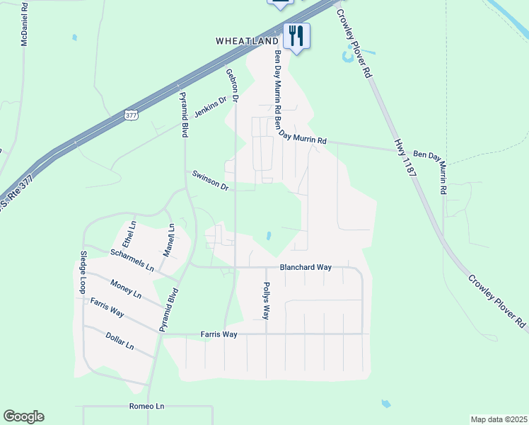 map of restaurants, bars, coffee shops, grocery stores, and more near 5080 Ben Day Murrin Road in Fort Worth