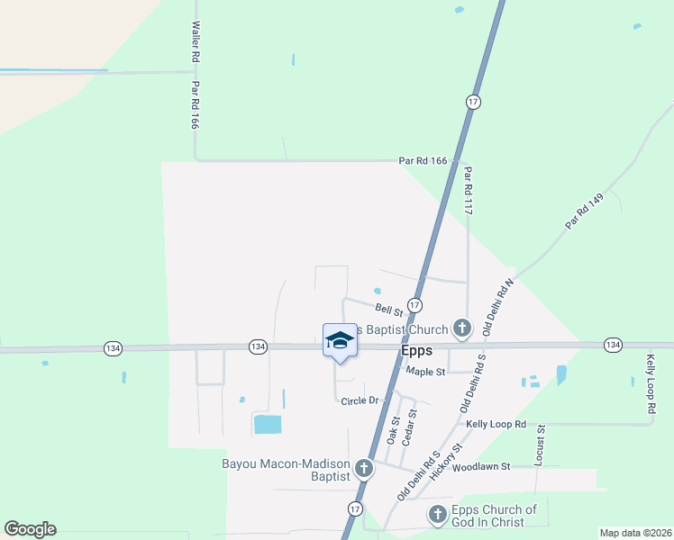 map of restaurants, bars, coffee shops, grocery stores, and more near 194 Jones Street in Epps