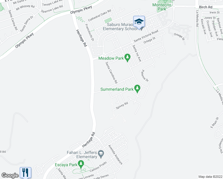 map of restaurants, bars, coffee shops, grocery stores, and more near 1215 Idanan Road in Chula Vista