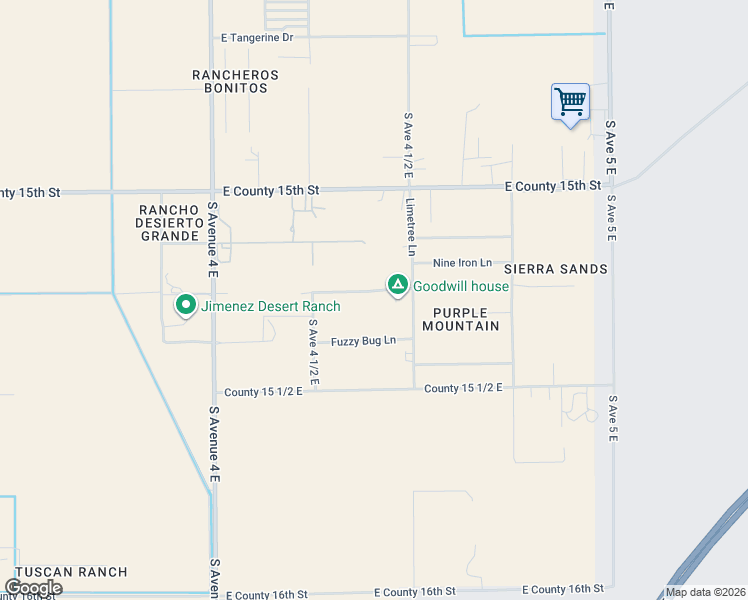 map of restaurants, bars, coffee shops, grocery stores, and more near 4421 Fuzzy Bug Lane in Yuma