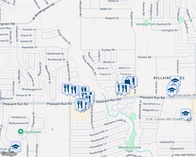 map of restaurants, bars, coffee shops, grocery stores, and more near 1210 Nancy Lane in Lancaster