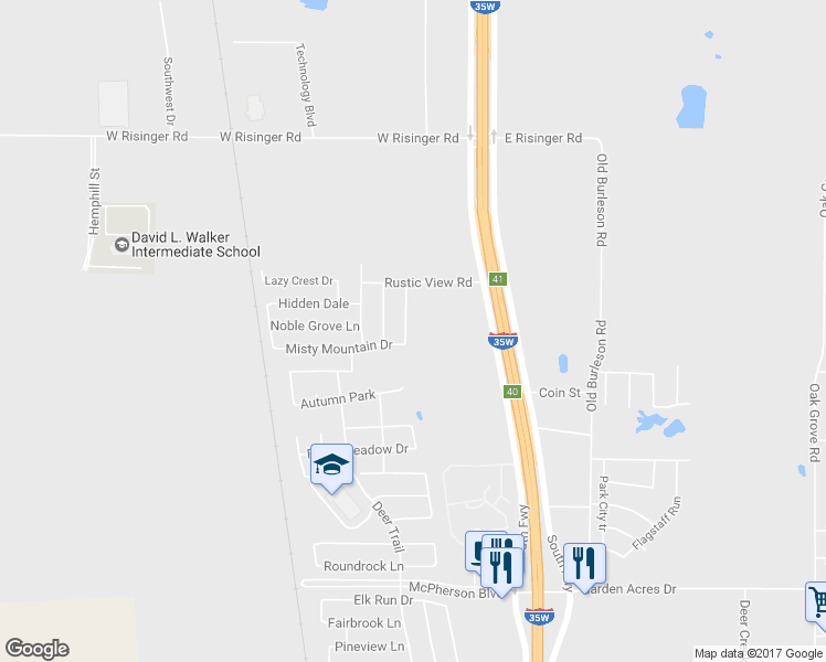 map of restaurants, bars, coffee shops, grocery stores, and more near 10041 Iron Ridge Drive in Fort Worth