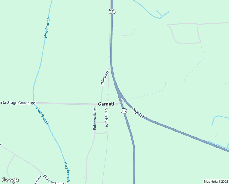 map of restaurants, bars, coffee shops, grocery stores, and more near Augusta Stage Coach Road in Garnett