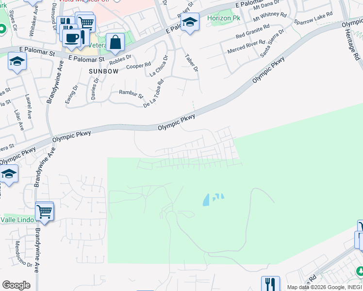 map of restaurants, bars, coffee shops, grocery stores, and more near 841 Hana Avenue in Chula Vista