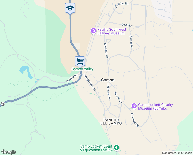 map of restaurants, bars, coffee shops, grocery stores, and more near in Campo