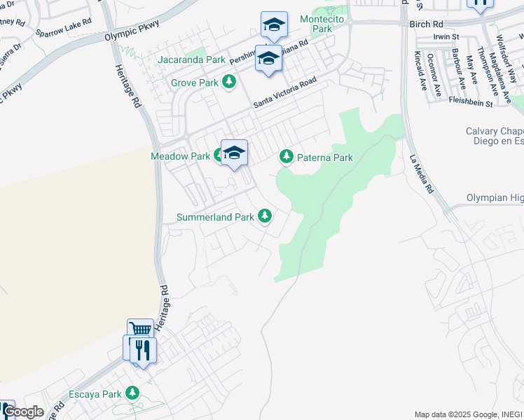 map of restaurants, bars, coffee shops, grocery stores, and more near 1837 Ashley Avenue in Chula Vista