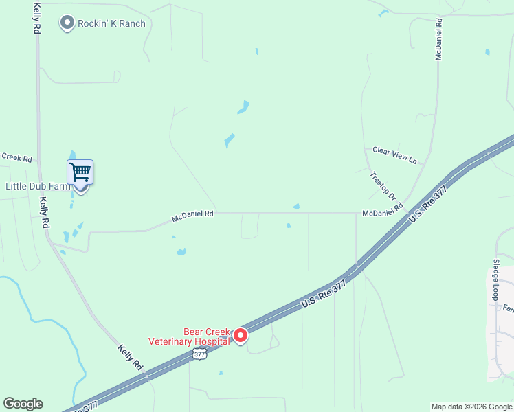 map of restaurants, bars, coffee shops, grocery stores, and more near 9375-9401 McDaniel Road in Fort Worth