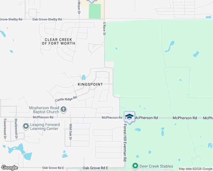 map of restaurants, bars, coffee shops, grocery stores, and more near 1720 Kings Glen Lane in Fort Worth