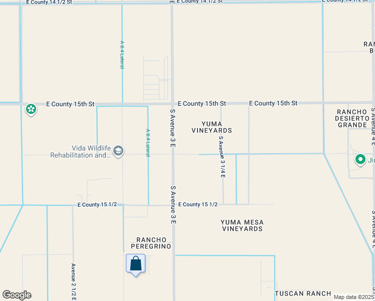 map of restaurants, bars, coffee shops, grocery stores, and more near 15285 South Avenue 3 East in Yuma