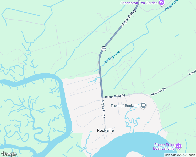 map of restaurants, bars, coffee shops, grocery stores, and more near 2491 Marina Road in Wadmalaw Island