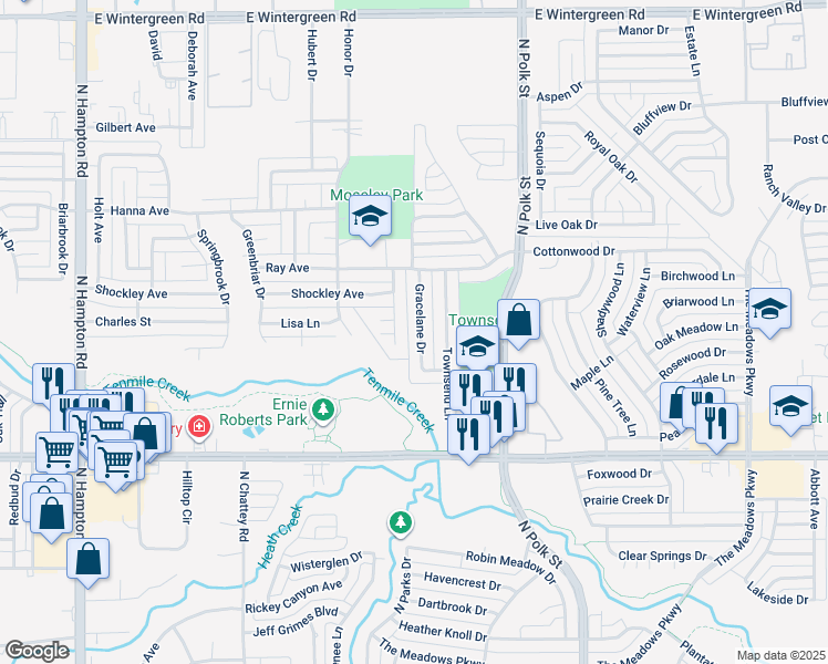 map of restaurants, bars, coffee shops, grocery stores, and more near 1116 Joanna Avenue in DeSoto