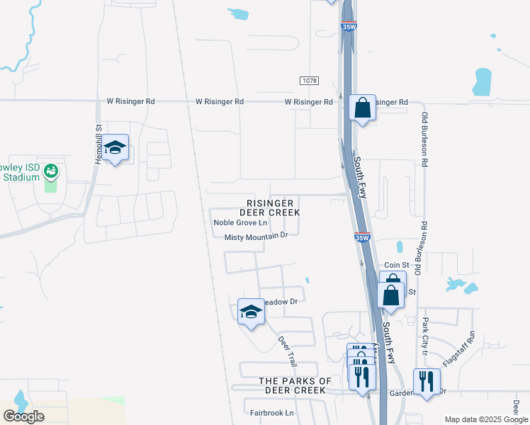 map of restaurants, bars, coffee shops, grocery stores, and more near 10017 Silent Hollow Drive in Fort Worth
