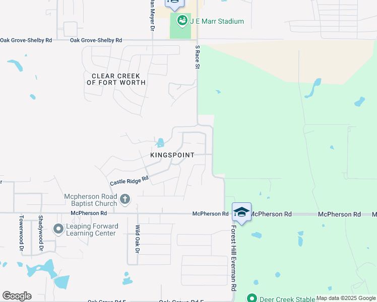 map of restaurants, bars, coffee shops, grocery stores, and more near 1620 Queens Brook Lane in Fort Worth