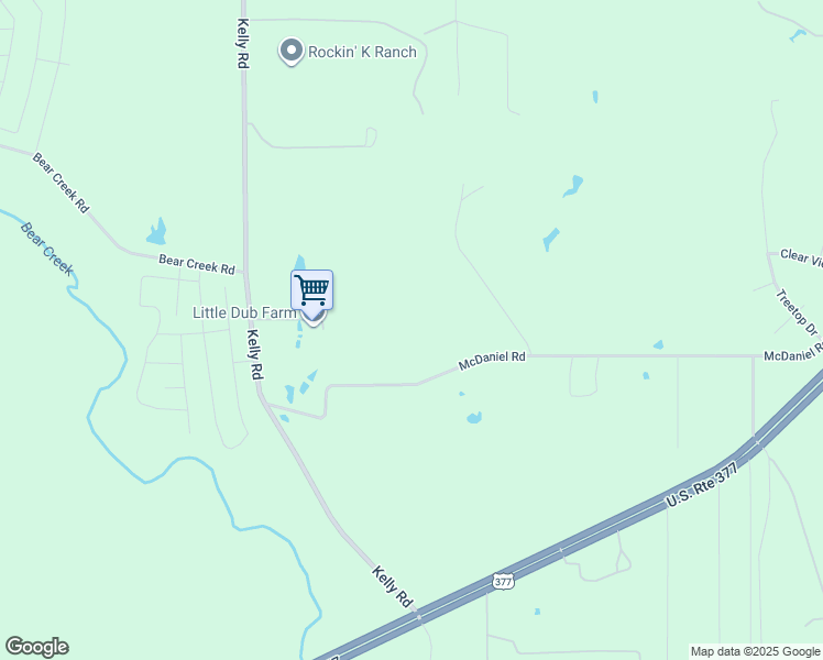 map of restaurants, bars, coffee shops, grocery stores, and more near 9858 McDaniel Road in Fort Worth