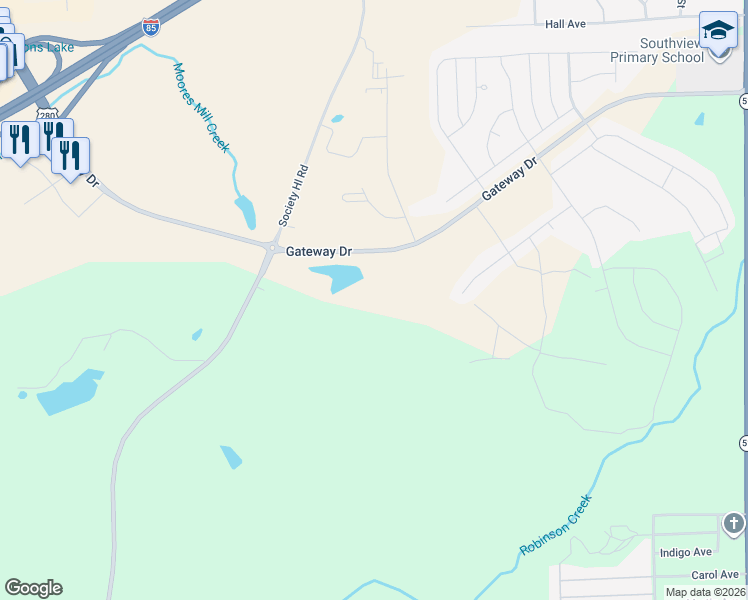 map of restaurants, bars, coffee shops, grocery stores, and more near 3529 Lee Road 0054 in Opelika