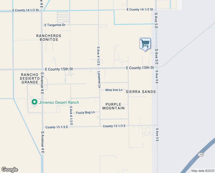 map of restaurants, bars, coffee shops, grocery stores, and more near 4643 East County 15th Street in Yuma