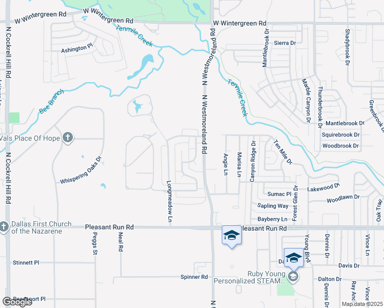 map of restaurants, bars, coffee shops, grocery stores, and more near 1123 Bristol Trail in DeSoto