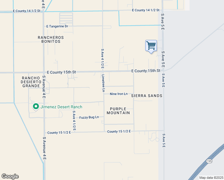 map of restaurants, bars, coffee shops, grocery stores, and more near 4643 East County 15th Street in Yuma