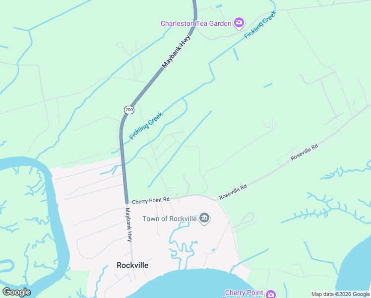 map of restaurants, bars, coffee shops, grocery stores, and more near 6917 Russell Road in Wadmalaw Island