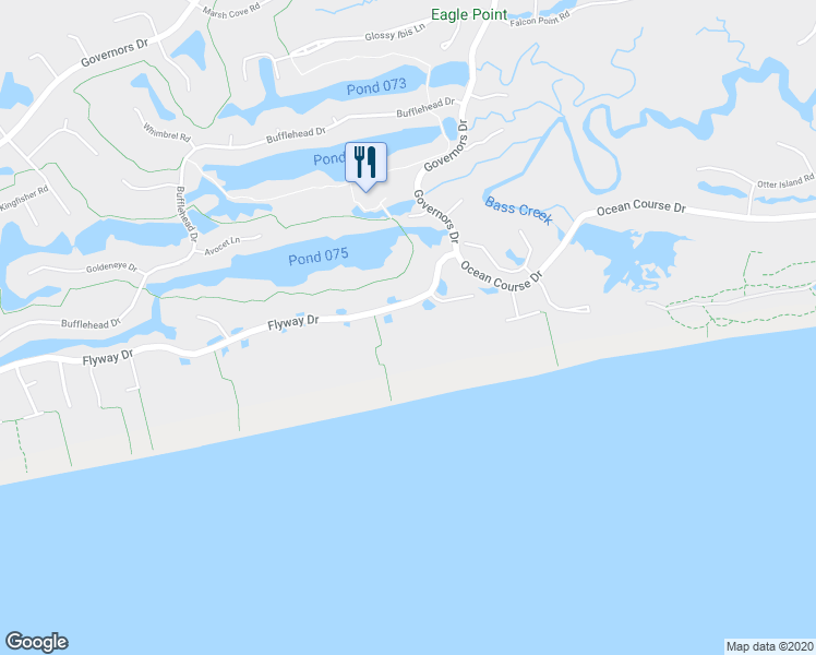 map of restaurants, bars, coffee shops, grocery stores, and more near 171 Flyway Drive in Kiawah Island