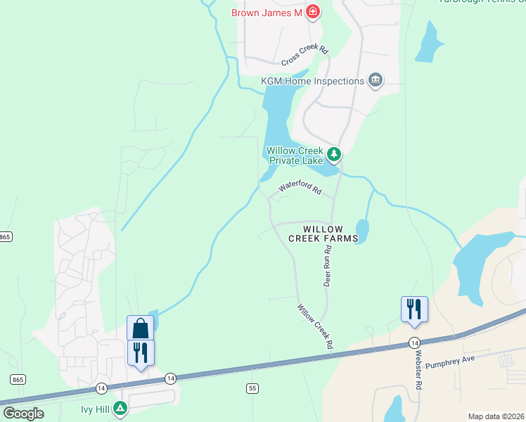 map of restaurants, bars, coffee shops, grocery stores, and more near 311 Willow Creek Road in Auburn