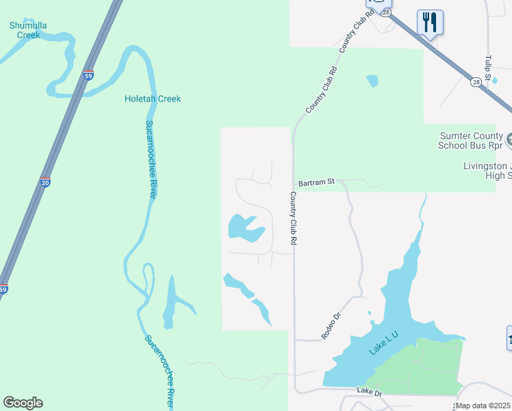 map of restaurants, bars, coffee shops, grocery stores, and more near Daryle Street in Livingston