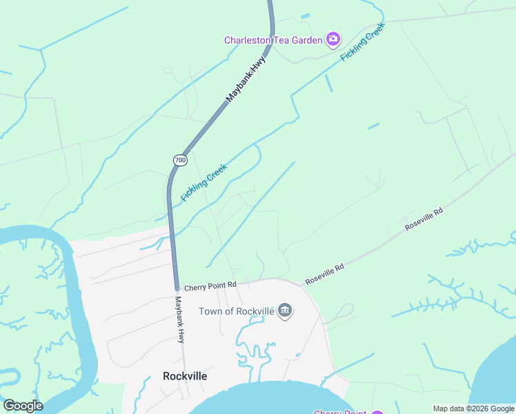 map of restaurants, bars, coffee shops, grocery stores, and more near 6917 Russell Road in Wadmalaw Island
