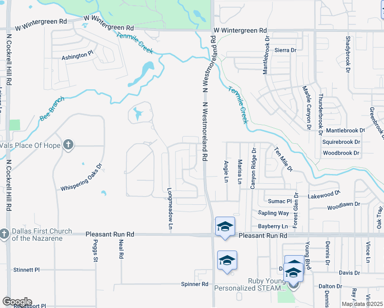 map of restaurants, bars, coffee shops, grocery stores, and more near 1123 Bristol Trail in DeSoto