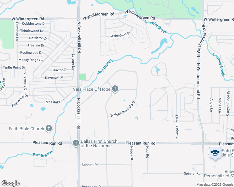 map of restaurants, bars, coffee shops, grocery stores, and more near 1130 Frost Hollow Drive in DeSoto