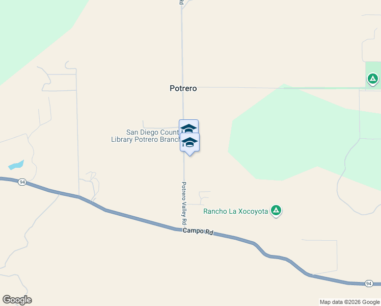 map of restaurants, bars, coffee shops, grocery stores, and more near 24875 Potrero Valley Road in Potrero