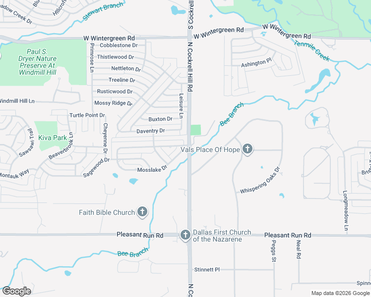 map of restaurants, bars, coffee shops, grocery stores, and more near 1267 Whispering Oaks Drive in DeSoto